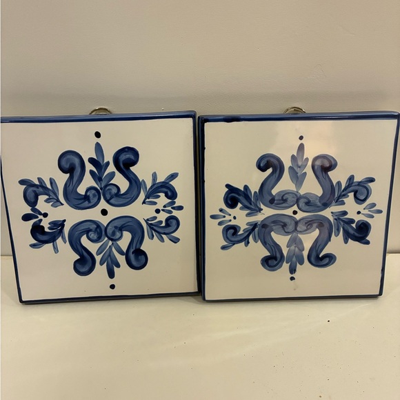 Delft Blue and White Decorative Hanging  Tiles NWOT No chips - Picture 1 of 11